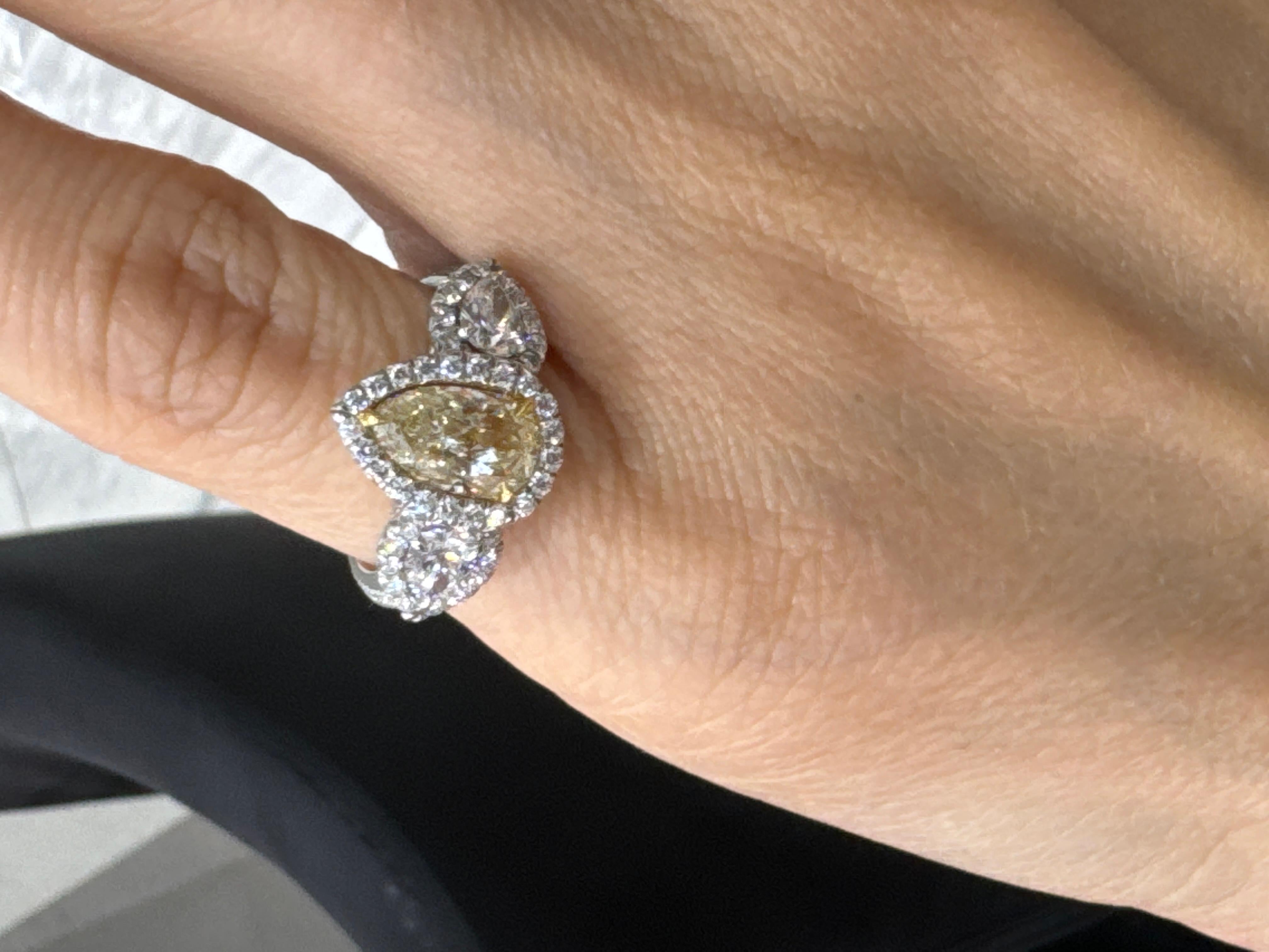 3 carat pear shaped diamond ring price