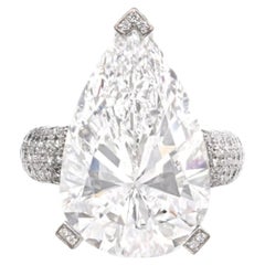 3 Carat Pear Statement Brilliant White VS 14K White Gold Everyday Royalty