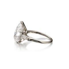 3 Carat Pear Statement Brilliant White VVS 14K White Gold Crystal-Clear Grandeur