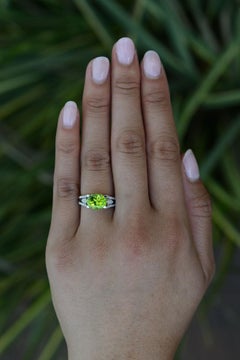 3 Carat Peridot Gemstone Engagement Ring
