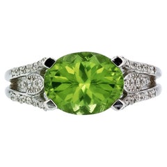 3 Carat Peridot Gemstone Engagement Ring