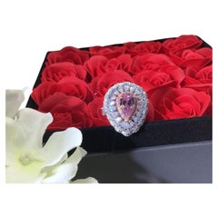 3 Carat Pink Lab Diamond Ring Platinum