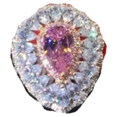 3 Carat Pink Lab Diamond Ring Platinum