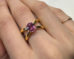 3 carat Pink Spinel and Diamond 18k Gold Split Shank Ring