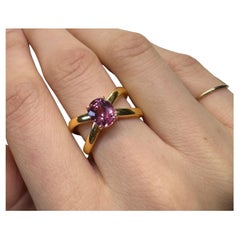3 carat Pink Spinel and Diamond 18k Gold Split Shank Ring