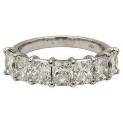 3 Carat Radiant Cut Diamond 14k White Gold Wedding Band