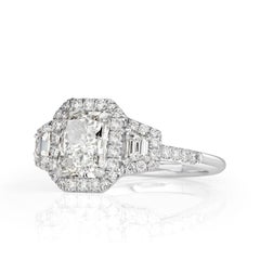 3 Carat Radiant Diamond Ring Brilliant White 14K White Gold Everyday Royalty