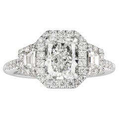 3 Carat Radiant Diamond Ring Brilliant White 14K White Gold Everyday Royalty