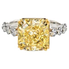 3 Carat Radiant Diamond Ring Fancy Yellow 14K Gold A Crown-Worthy Fancy Rarity