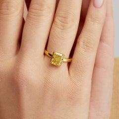 3 Carat Radiant Statement Fancy Yellow Colour-Collector’s Treasure Diamond Ring