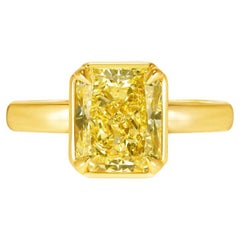 3 Carat Radiant Statement Fancy Yellow Colour-Collector’s Treasure Diamond Ring