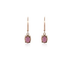 Pendientes Colgantes de Rodolita de 3 Quilates en Oro Rosa de 18k