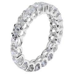 Eternity-Ring mit 3 Karat rundem und Diamant im Smaragdschliff, zertifiziert