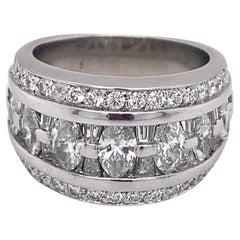 3 Carat Round and Marquise Diamond Band in Platinum