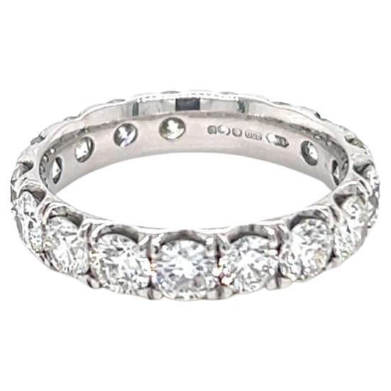 3 Carat Round Brilliant Diamond Eternity Ring in 18 Karat White Gold For Sale