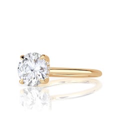 3 Carat Round Brilliant Diamond Ring Brilliant White 14K White Gold