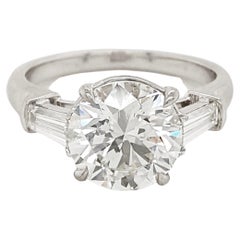 3 Carat Round Brilliant Diamond Solitaire Engagement Ring, GIA Certified