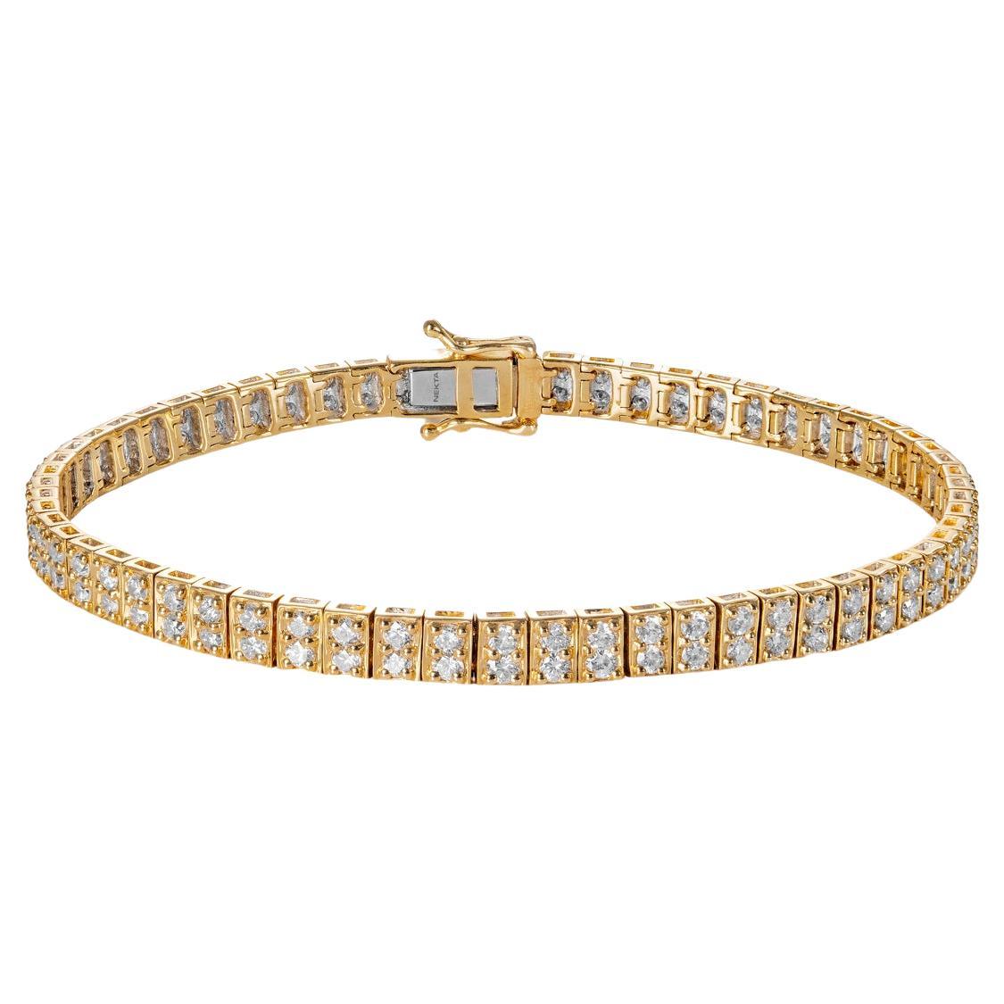 3 Carat Round Brilliant Diamond Tennis Bracelet Certified For Sale