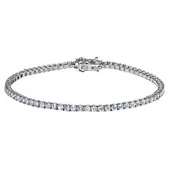 3 Carat Round Brilliant Single Row Diamond Tennis Bracelet Certified