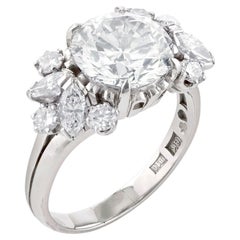 3 Carat Round Brilliant Statement Brilliant White 14K Gold Everyday Royalty