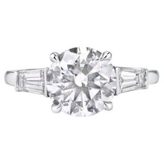 3 Carat Round Brilliant Statement Brilliant White 18K Gold Effortless Elegance