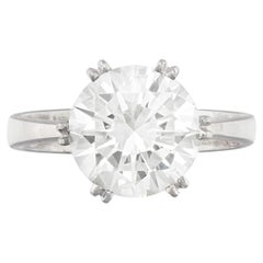 3 Carat Round Brilliant Statement Brilliant White / F color SI 14K White Gold