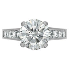 3 Carat Round Brilliant Statement Brilliant White / F color VVS 14K White Gold