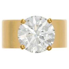 3 Carat Round Brilliant Statement Brilliant White VS  Quiet Power Diamond Ring