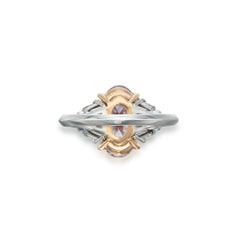 3 Carat Round Brilliant Statement Fancy pink 14K Diamond Ring