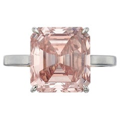 3 Carat Round Brilliant Statement Fancy Pink 14K White Gold