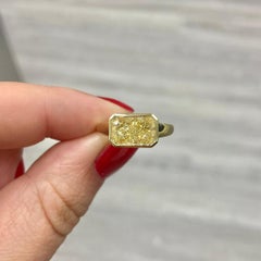 3 Carat Round Brilliant Statement Fancy Yellow 14K White Gold