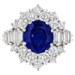 Zafiro Azul Real Redondo Brillante de 3 Quilates Oro de 14K Realeza Cotidiana