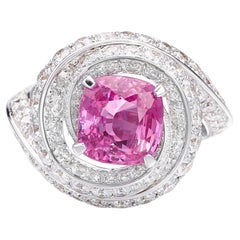 3 Carat Round Brilliant Statement Royal Blue Sapphire 14K Gold Modern Nobility