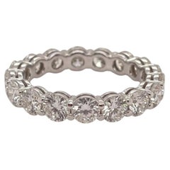 3 Carat Round Cut Diamond Eternity Band in 18k White Gold