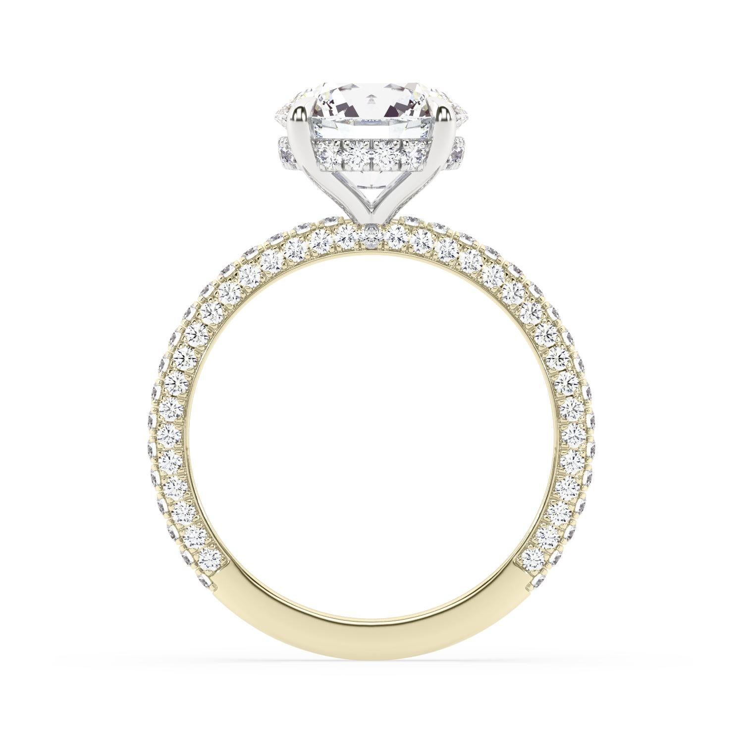 3 carat round diamond ring gold band