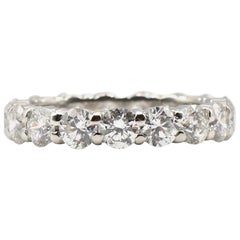 3 Carat Round Diamond Platinum Eternity Band Wedding Ring