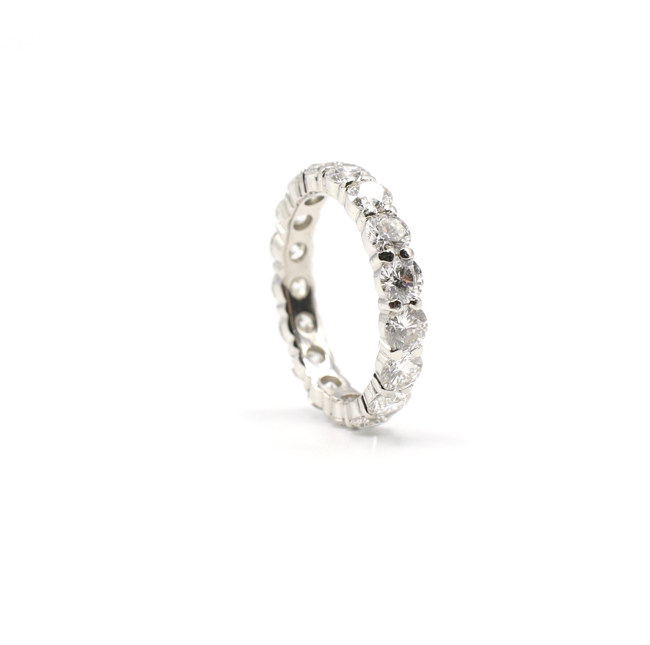 3 Carat Round Diamond Platinum Eternity Band Wedding Ring 1