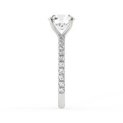 3 Carat Round Diamond Engagement Ring with Delicate Pave Setting Platinum
