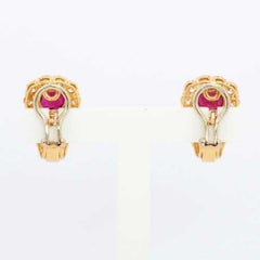 A Pair of 3 Carat Ruby And 3 Carat Diamond Earclips BOSSHARD, Zürich.