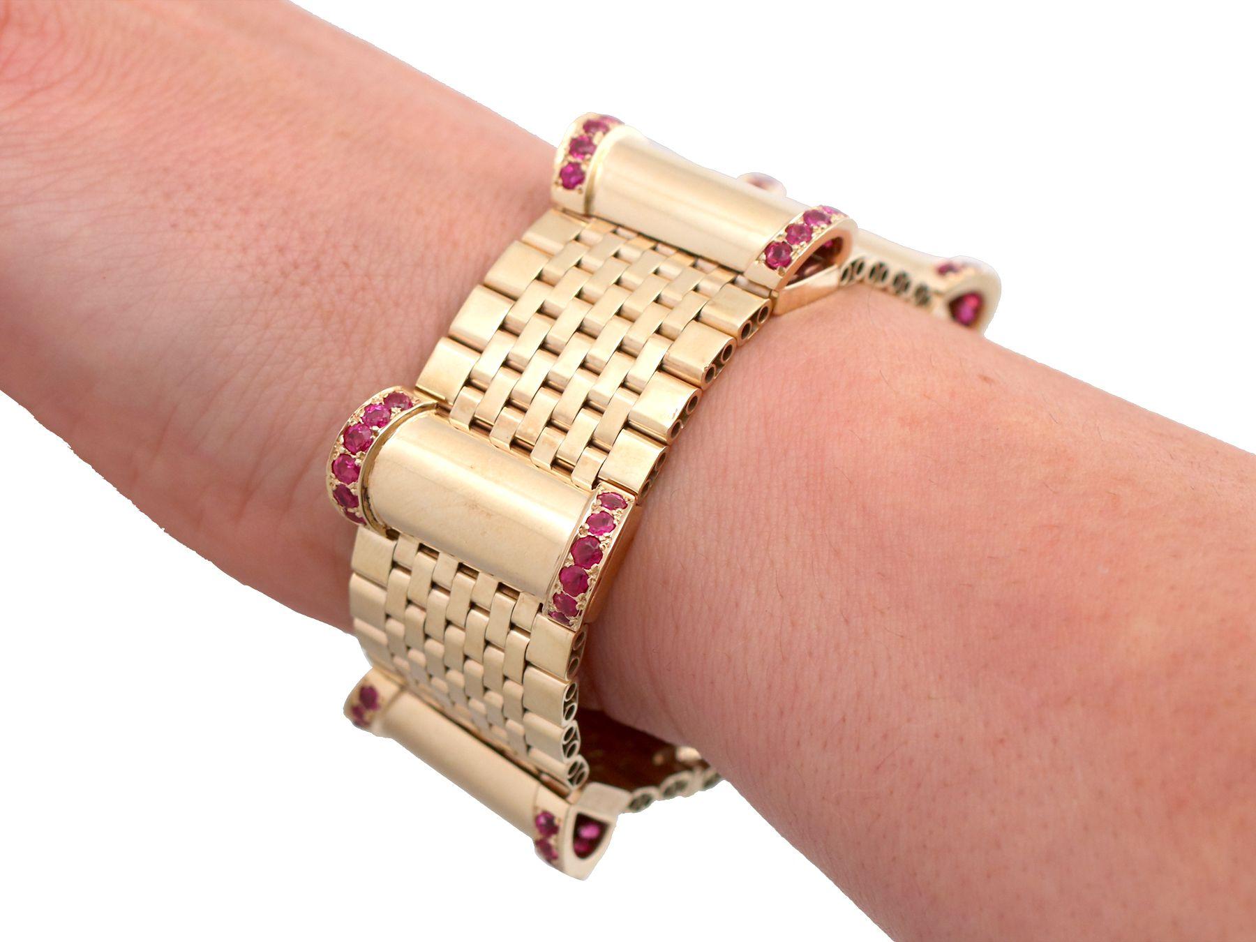 Armband aus 3 Karat Rubin und Gelbgold im Vintage-Stil – 1959 im Angebot 6