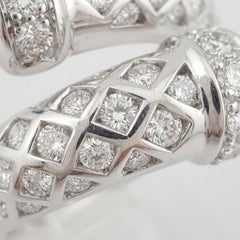 3 Carat Sapphire Diamond Bypass Ring in 18K White Gold