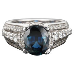 3 Karat Saphir Diamant Ehering Weißgold Saphir Mode Statement-Ring