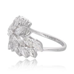 3 quilates SI Claridad HI Color Anillo de diamantes en forma de pera Joyas de oro blanco de 18 quilates