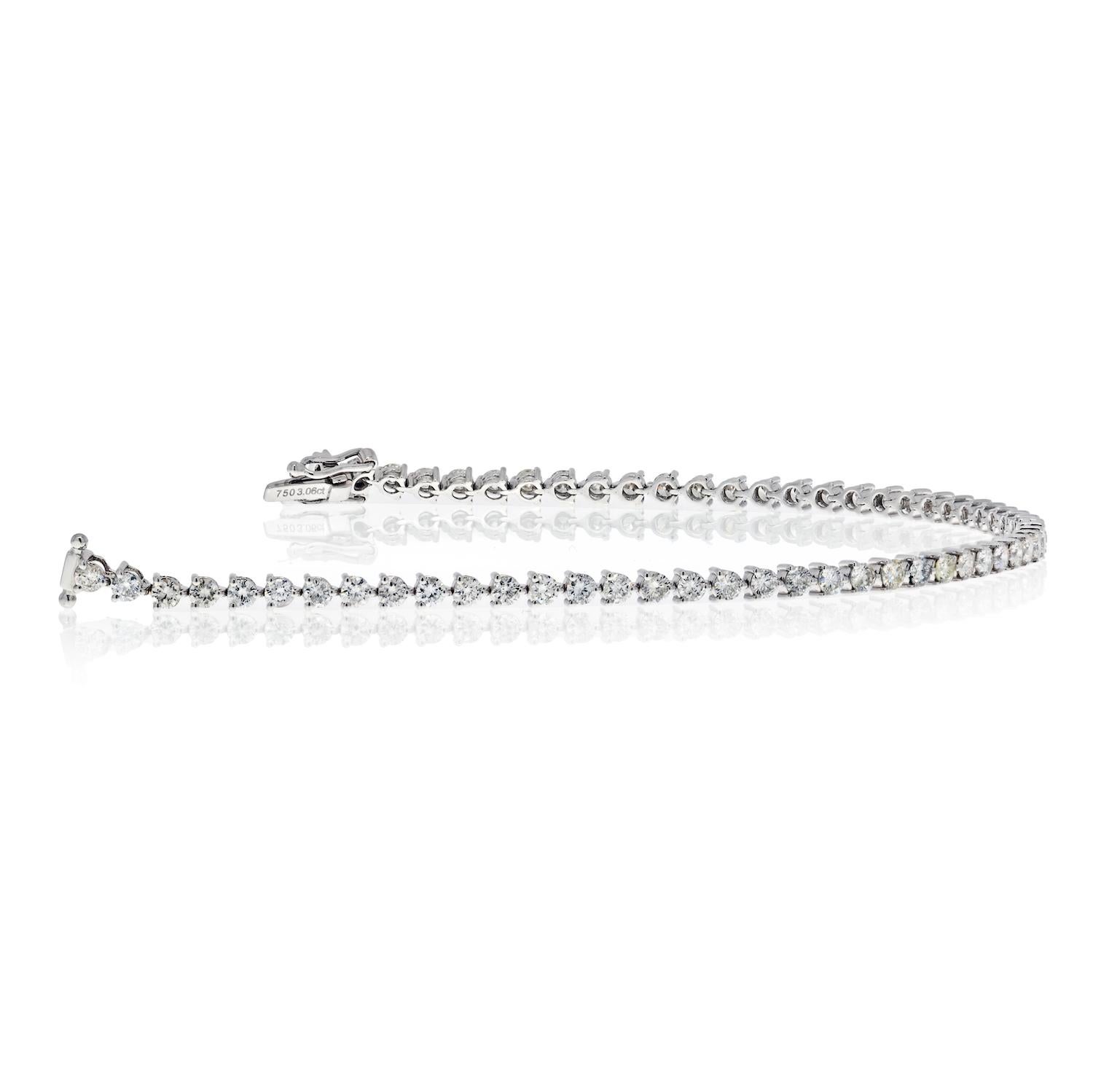 Delicate, beautiful, and elegant natural Diamond box chain tennis bracelet. All of the stones are mounted on four prongs and are ideal brilliant-cut for optimal sparkle and shine. Bracelets have the gold karat and diamond carat stamped/engraved on