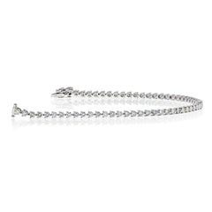 3 Carat Total Diamond Tennis Bracelet Ball Chain Style in 18k White Gold