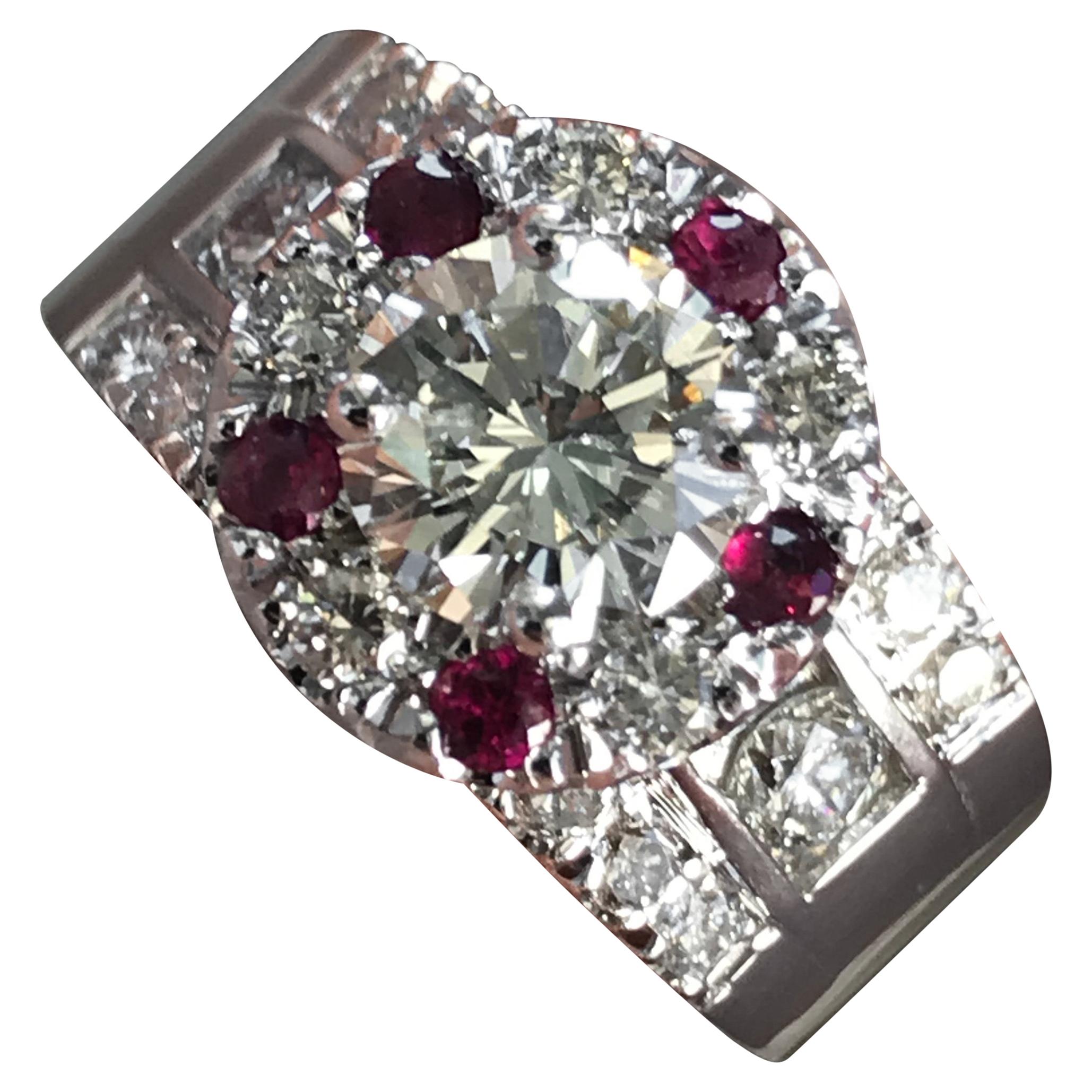 3 Carat TW Diamond and Ruby Ring, Ben Dannie