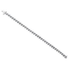 3 Karat Vintage S-Stil Diamant-Tennisarmband 14k Weißgold