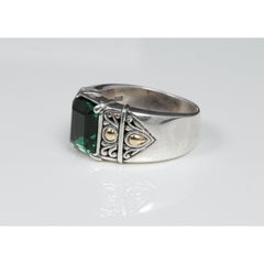 3 Carat Vintage Zambian Emerald Engagement Ring, Art Deco Emerald Cocktail Ring