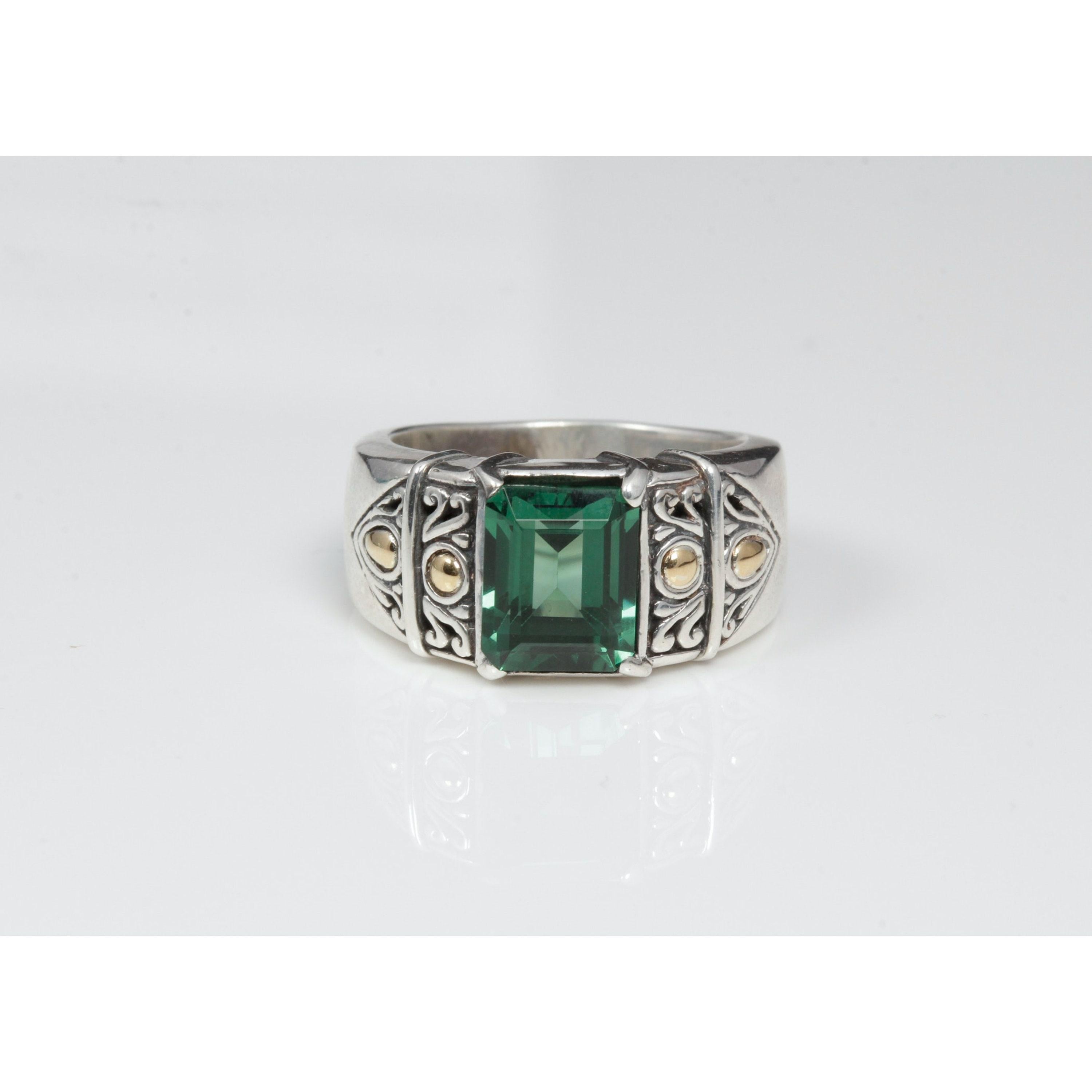 For Sale:  3 Carat Vintage Zambian Emerald Engagement Ring, Art Deco Emerald Cocktail Ring 5