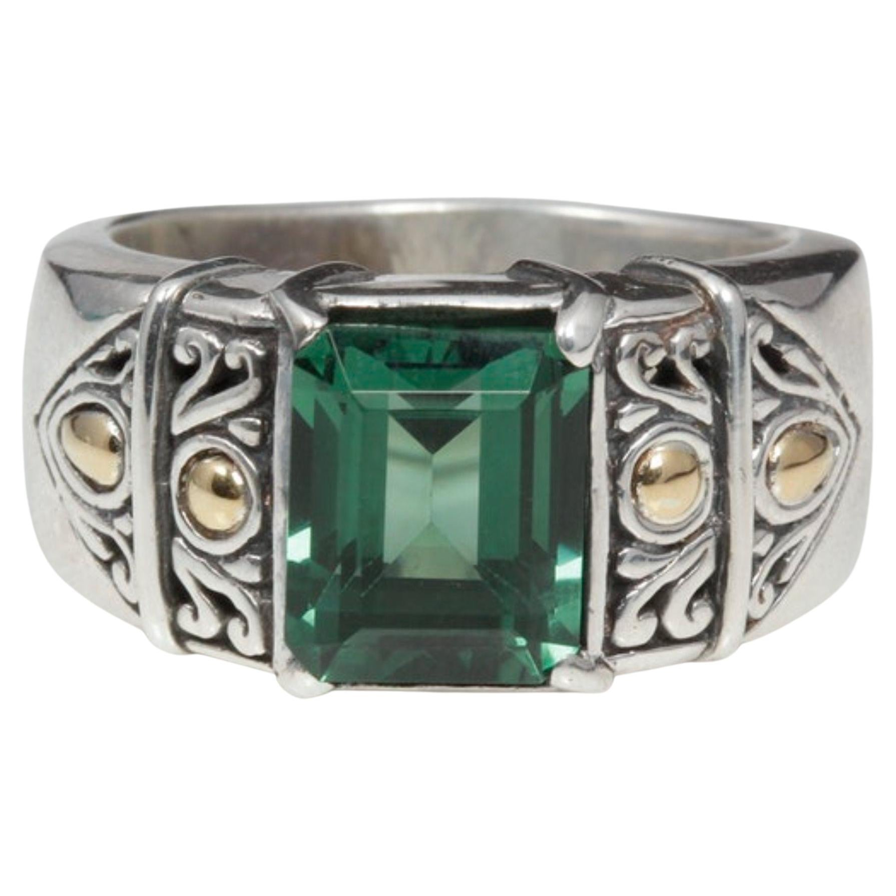For Sale:  3 Carat Vintage Zambian Emerald Engagement Ring, Art Deco Emerald Cocktail Ring